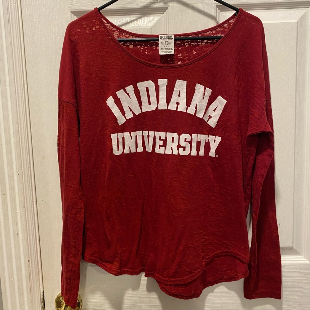 IU sheer long sleeve top